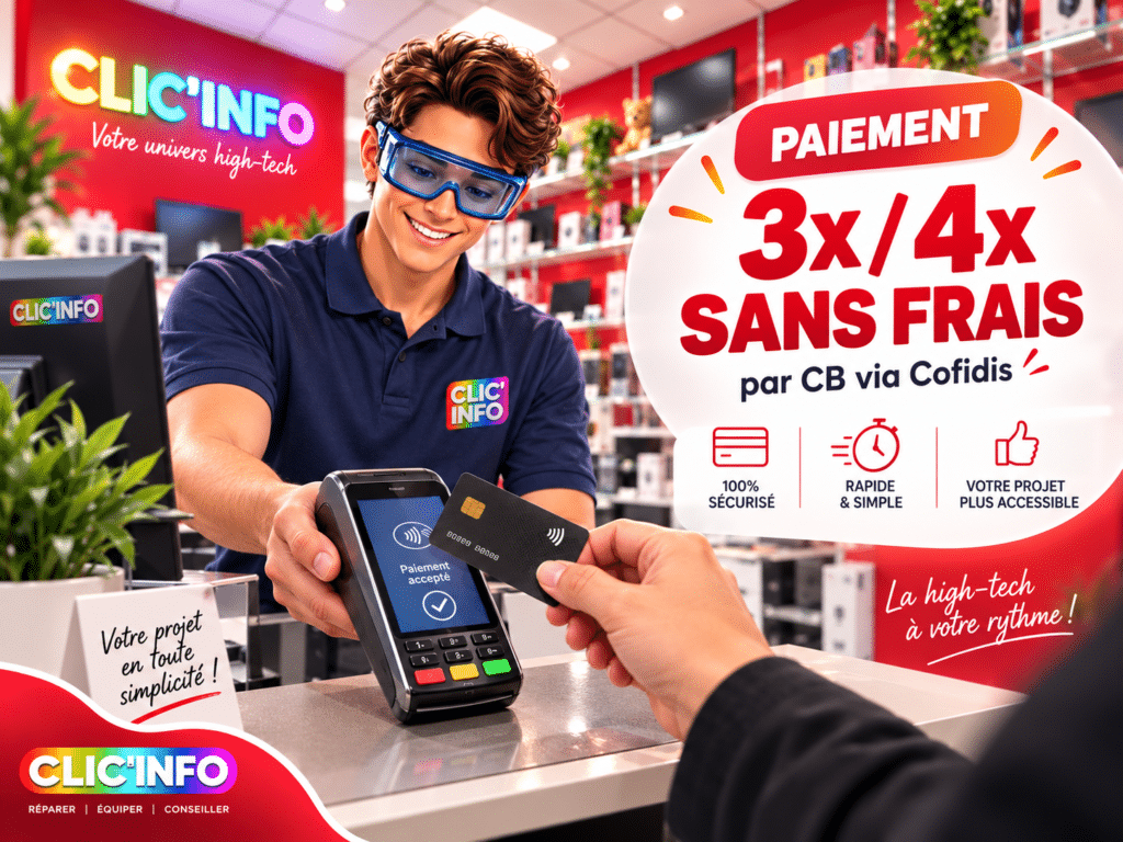 Paiement en 3 ou 4 fois sans frais